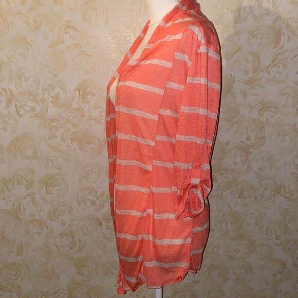 Enough About Me Coral Striped Cardigan! - Picture 3 of 8